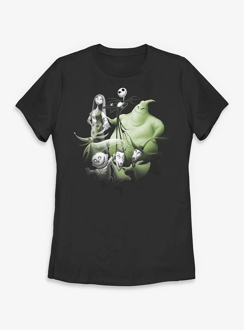 Disney The Nightmare Before Christmas Character Night Group Shot Womens T-Shirt