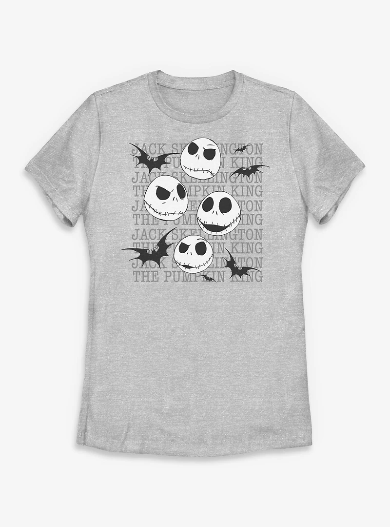 Disney The Nightmare Before Christmas Jack Heads Splatter Womens T-Shirt