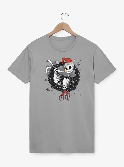 Disney The Nightmare Before Christmas Jack And Zero Wreath T-Shirt