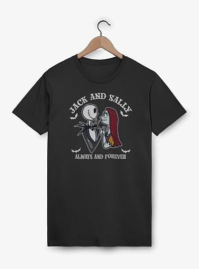 Disney The Nightmare Before Christmas Jack And Sally Simply Bats T-Shirt