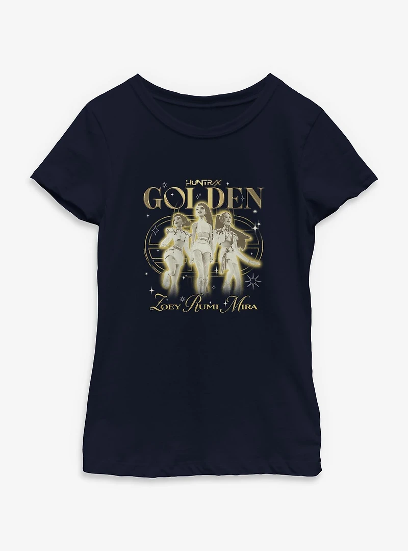 KPop Demon Hunters Huntrix Golden Trio Youth Girls T-Shirt