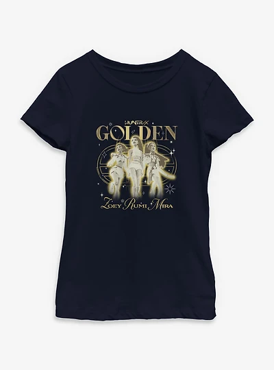 KPop Demon Hunters Huntrix Golden Trio Youth Girls T-Shirt