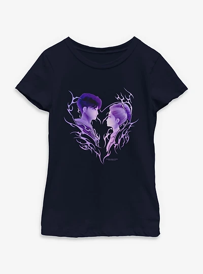 KPop Demon Hunters Rumi & Jinu Heart Youth Girls T-Shirt