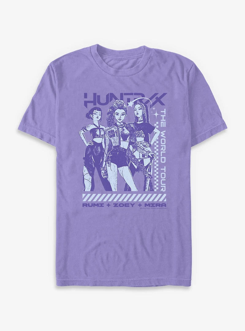 KPop Demon Hunters Huntrix The World Tour Garment Dye T-Shirt