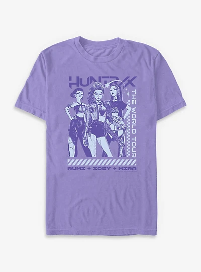 KPop Demon Hunters Huntrix The World Tour Garment Dye T-Shirt