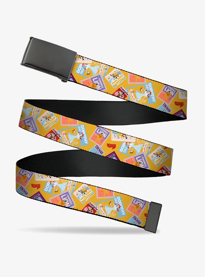 The Wizard of Oz Characters Scenes and Icons Collage Adjustable Clamp Buckle Belt
