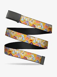 The Wizard of Oz Characters Scenes and Icons Collage Adjustable Clamp Buckle Belt