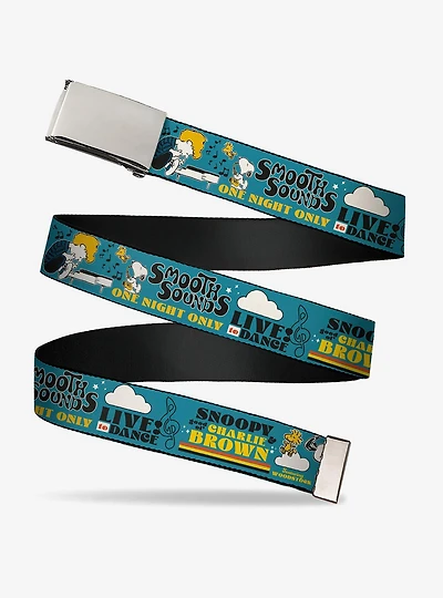 Peanuts Gang Dance Music Poses and Quotes Multi Adjustable Clamp Buckle Belt
