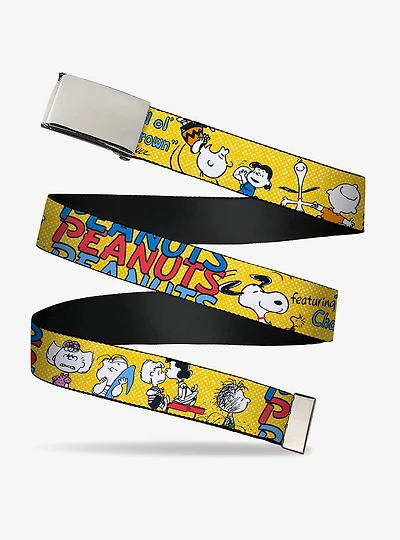 Peanuts Gang Featuring Good Ol' Charlie Brown Poses Adjustable Clamp Buckle Belt