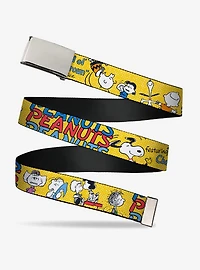 Peanuts Gang Featuring Good Ol' Charlie Brown Poses Adjustable Clamp Buckle Belt