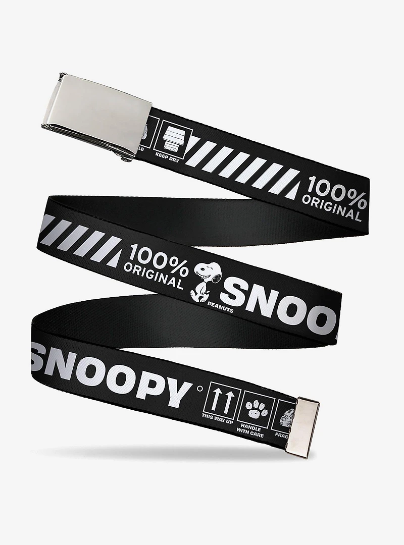 Peanuts Snoopy Care Symbols 100% Original Adjustable Clamp Buckle Belt