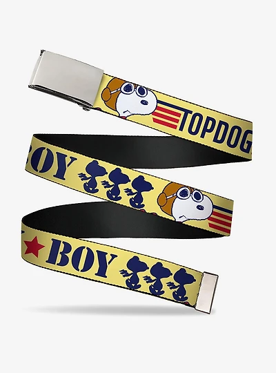Peanuts Snoopy Fly Boy Top Dog Flying Ace Adjustable Clamp Buckle Belt