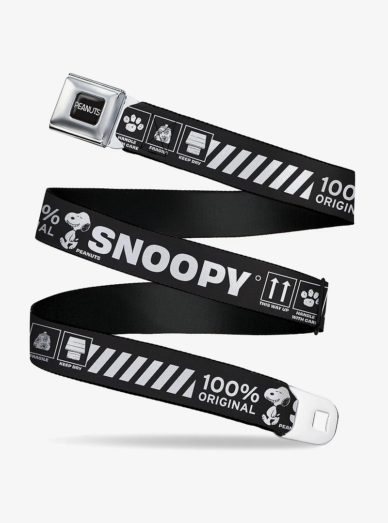Peanuts Snoopy Care Symbols 100% Original Seatbelt Buckle Belt