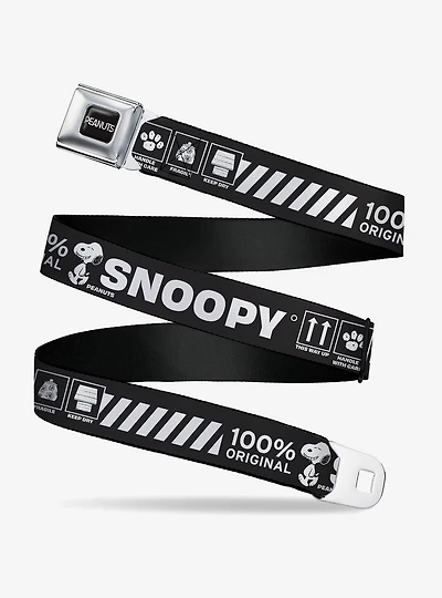 Peanuts Snoopy Care Symbols 100% Original Seatbelt Buckle Belt
