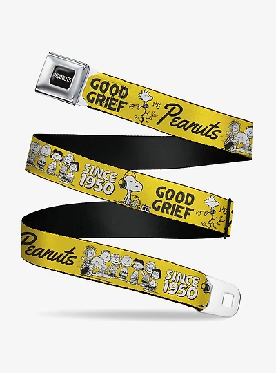 Peanuts Gang Since 1950 Good Grief Group Pose Seatbelt Buckle Belt