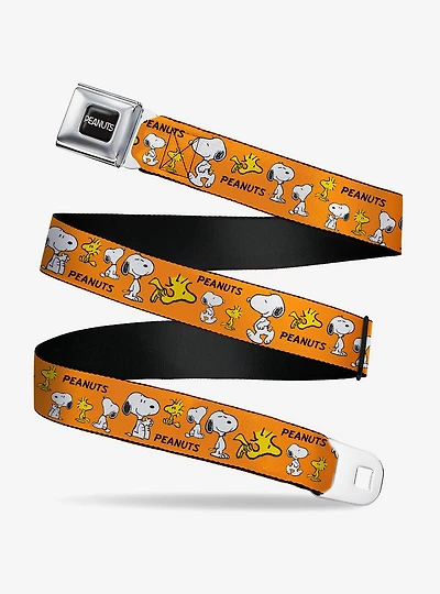 Peanuts Snoopy and Woodstock Poses Seatbelt Buckle Belt
