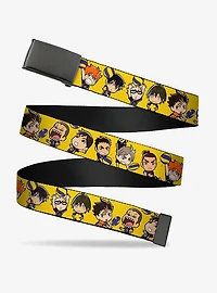 Haikyu!! Chibi Volleyball Player Warm Up Pose Adjustable Clamp Buckle Belt