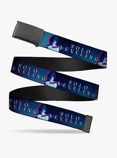 Solo Leveling Sung Jinwoo Dagger Pose and Title Adjustable Clamp Buckle Belt