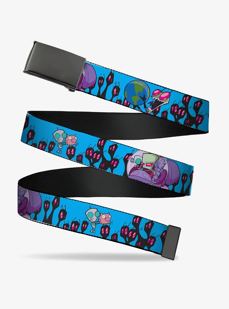 Invader Zim GIR and Piggy Rule the World Poses Adjustable Clamp Buckle Belt