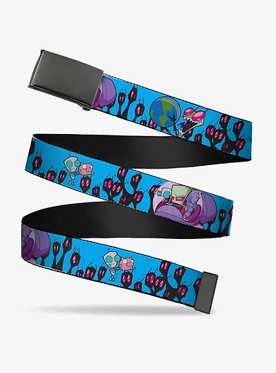 Invader Zim GIR and Piggy Rule the World Poses Adjustable Clamp Buckle Belt