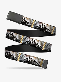 the Lord of Rings 9 Ringwraiths Attack 3 Orcs Adjustable Clamp Buckle Belt