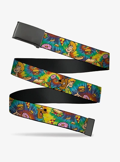 Scooby-Doo! and Shaggy Poses Munchies Tie Dye Multi Adjustable Clamp Buckle Belt