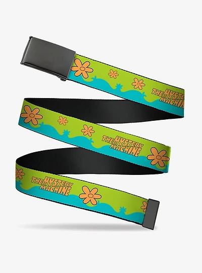 Scooby-Doo! The Mystery Machine Paint Job Aqua Adjustable Clamp Buckle Belt