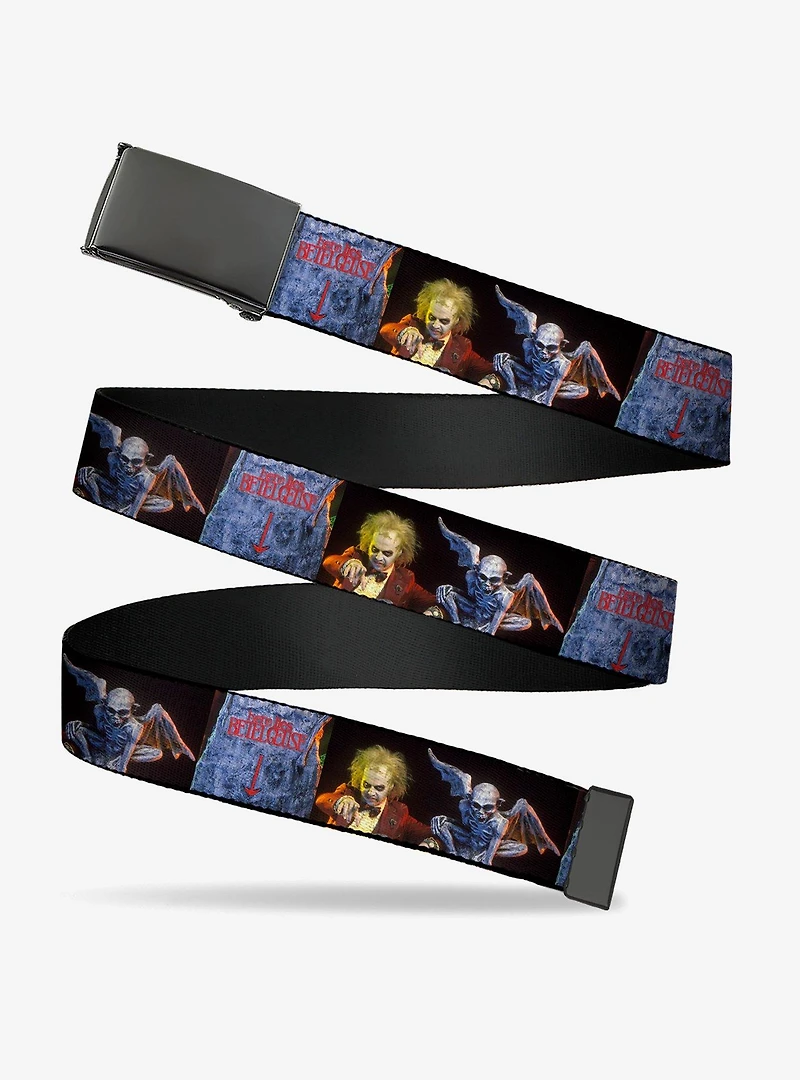 Beetlejuice Graveyard Gargoyle Pose Adjustable Clamp Buckle Belt