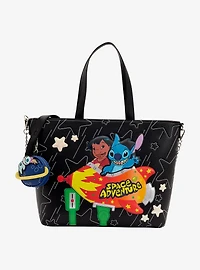 Loungefly Disney Lilo & Stitch Space Adventure Ride Stars Crossbody Tote Bag