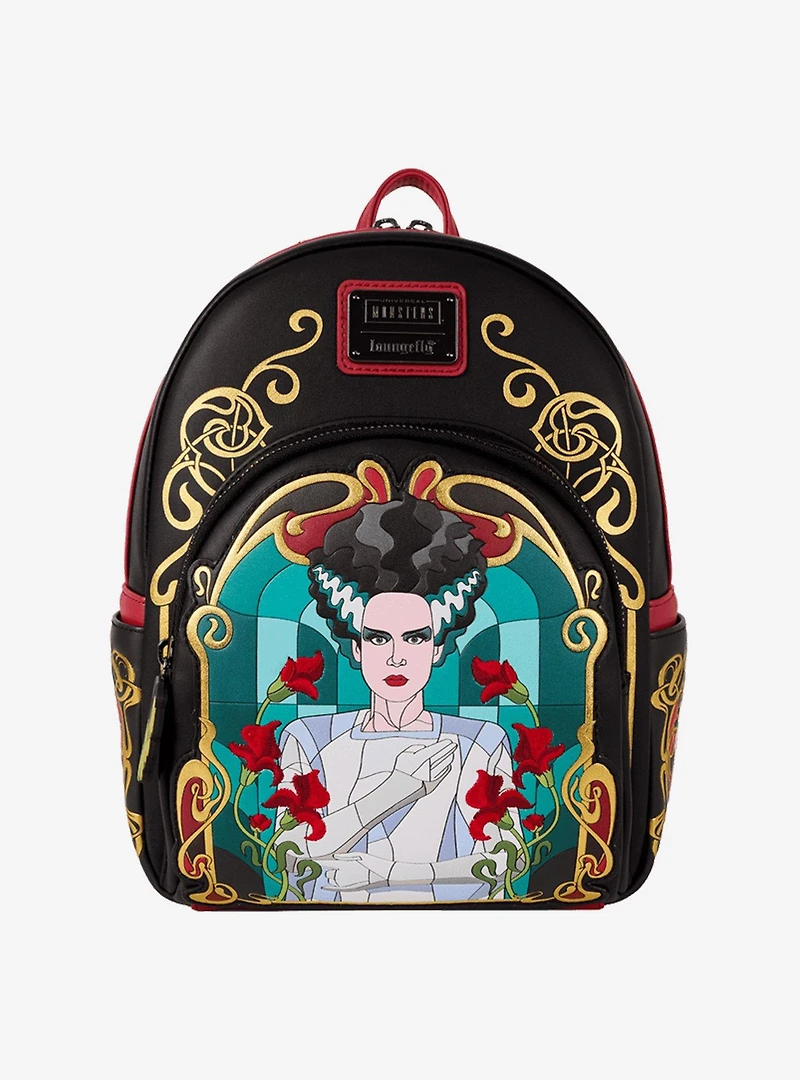 Loungefly Universal Monsters Bride of Frankenstein Stained Glass Mini Backpack