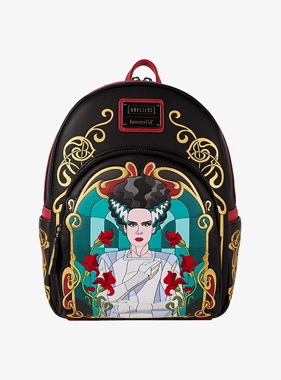Loungefly Universal Monsters Bride of Frankenstein Stained Glass Mini Backpack