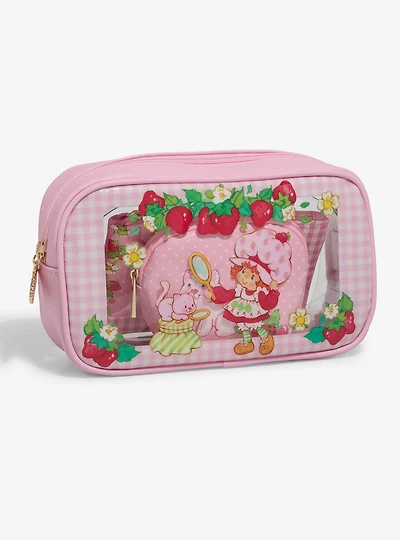 Strawberry Shortcake Pink Gingham Cosmetic Bag Set — BoxLunch Exclusive