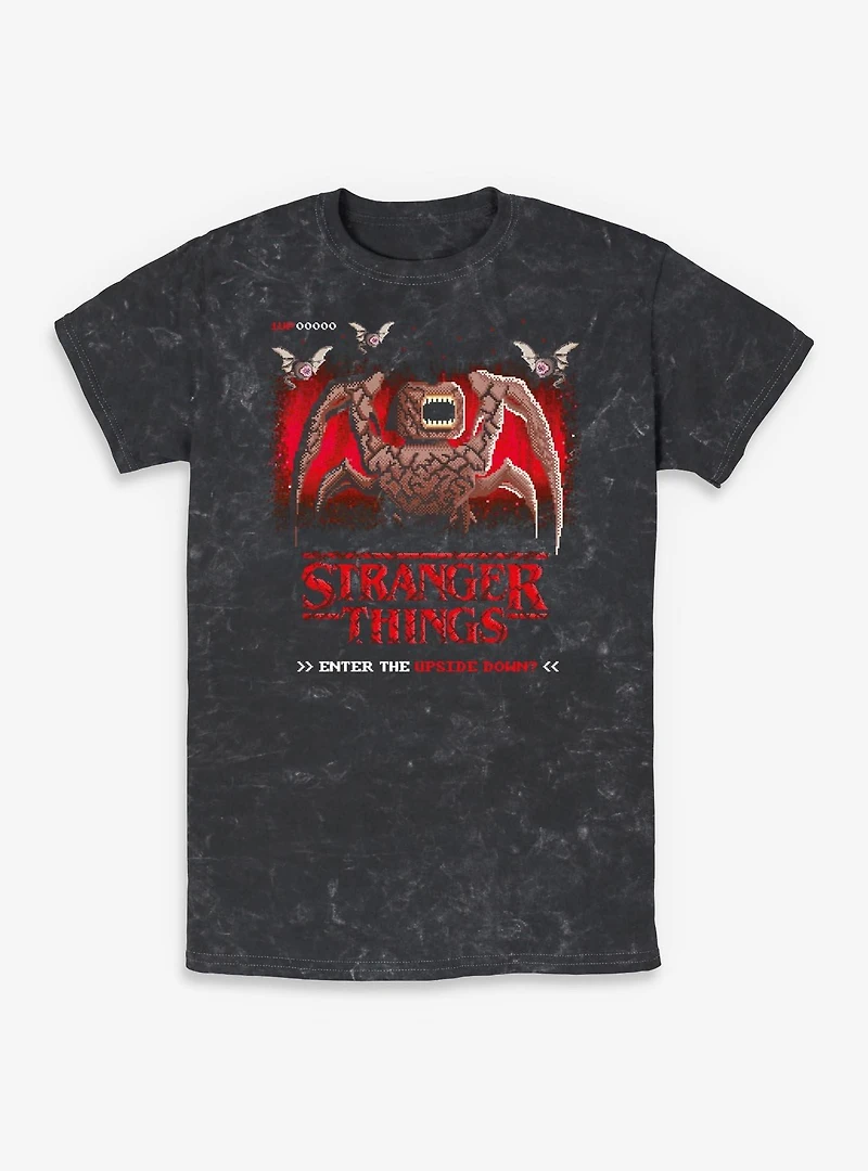 Stranger Things Start Videogame Upside Down Mineral Wash T-Shirt