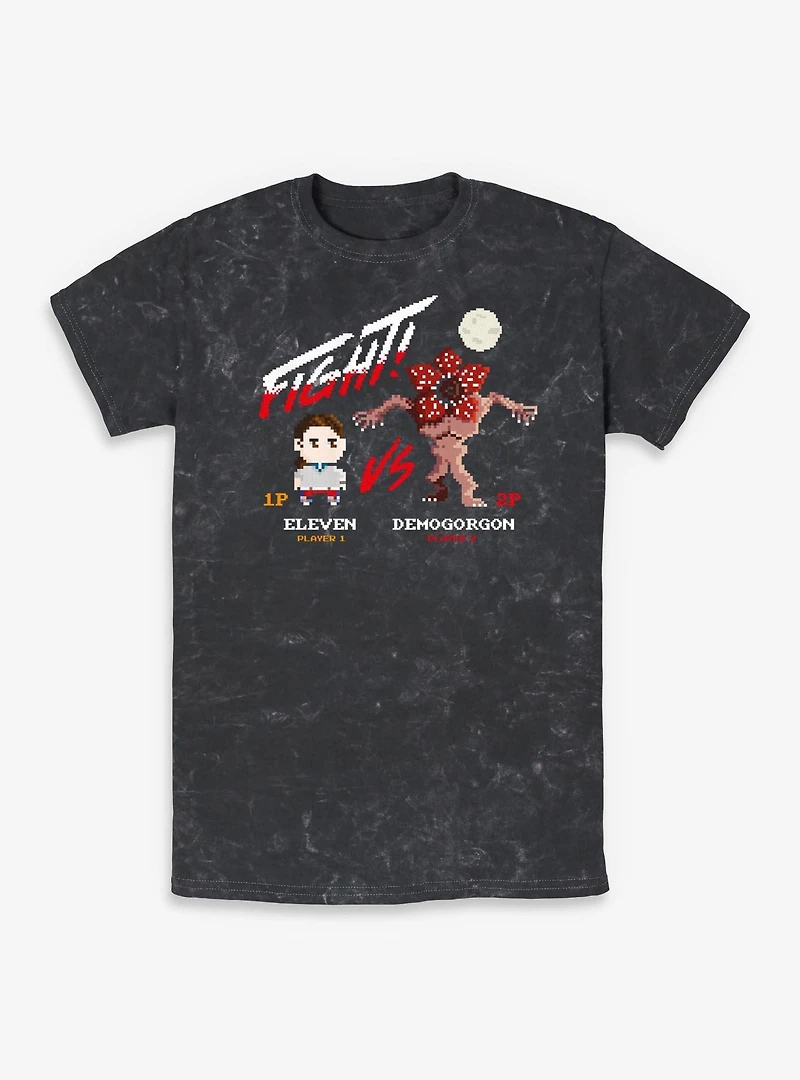 Stranger Things Eleven VS Demogorgon Fight Mineral Wash T-Shirt