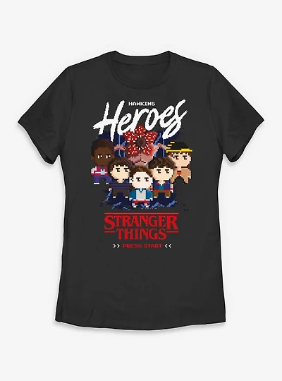 Stranger Things Hawkins Heroes Players Womens T-Shirt