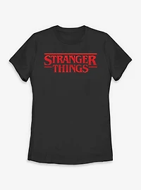 Stranger Things Red 8 Bits Logo Womens T-Shirt