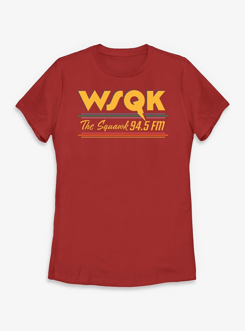 Stranger Things WSQK Radio The Squawk Womens T-Shirt