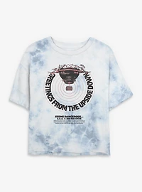 Stranger Things Greetings From The Upside Down Womens Tie-Dye Crop T-Shirt