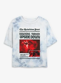 Stranger Things The Hawkins Post Womens Tie-Dye Crop T-Shirt