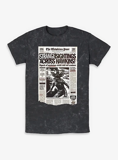 Stranger Things Strange Sightings Across Hawkins Mineral Wash T-Shirt