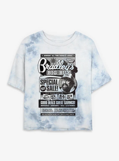 Stranger Things Bradley's Big Buy Special Sale Womens Tie-Dye Crop T-Shirt