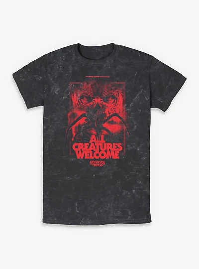 Stranger Things All Creatures Welcome Mineral Wash T-Shirt