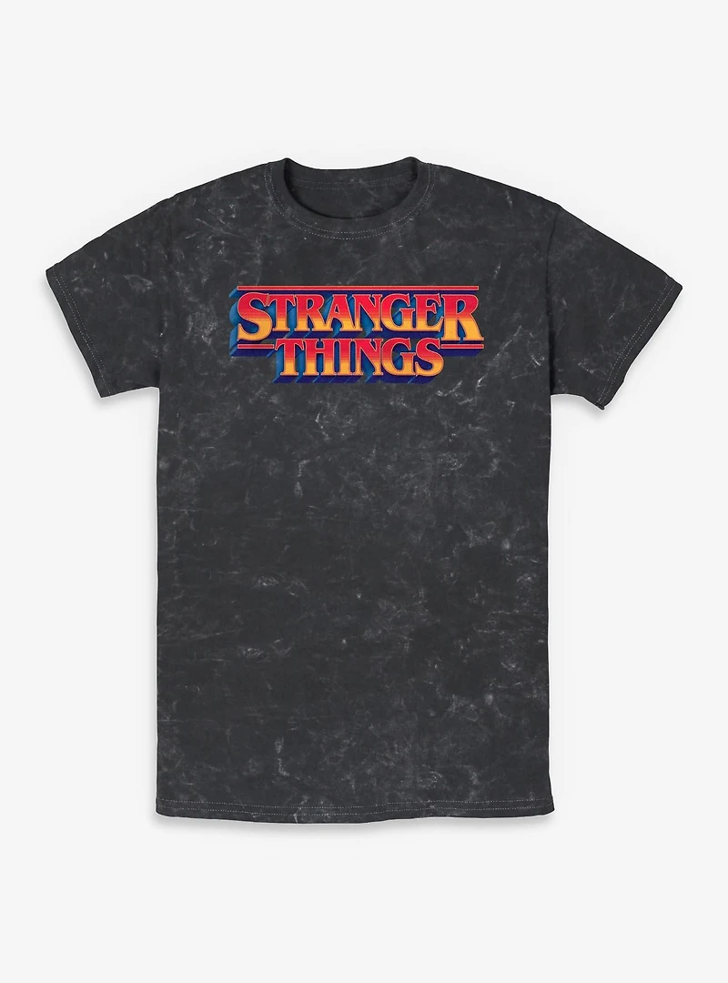 Stranger Things Gradient Logo Mineral Wash T-Shirt