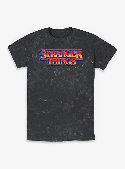 Stranger Things Gradient Logo Mineral Wash T-Shirt