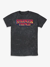 Stranger Things Gradient Logo Mineral Wash T-Shirt