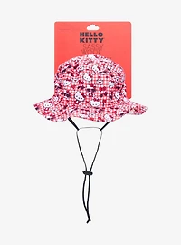 Sassy Woof Sanrio Hello Kitty Gingham Medium Pet Bucket Hat