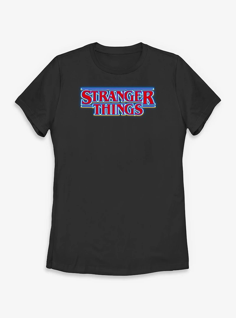 Stranger Things Glow Logo Womens T-Shirt