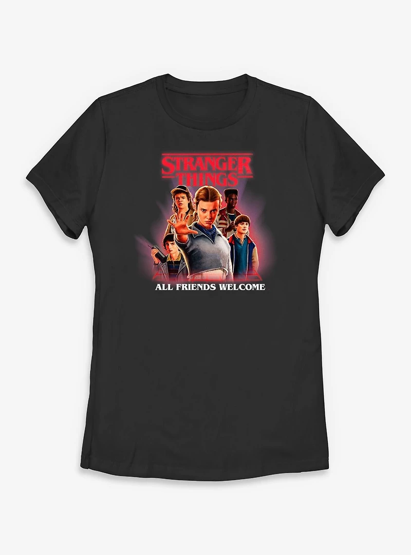 Stranger Things All Friends Welcome Womens T-Shirt