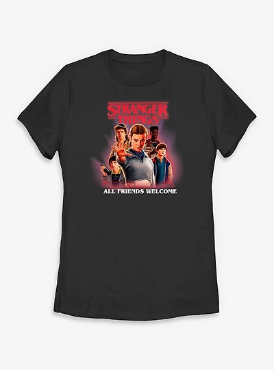 Stranger Things All Friends Welcome Womens T-Shirt