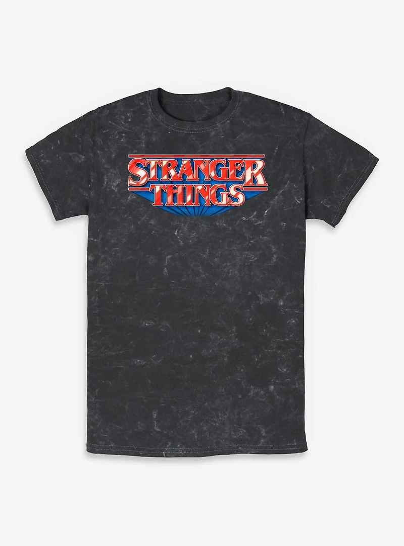 Stranger Things Glossy Logo Mineral Wash T-Shirt